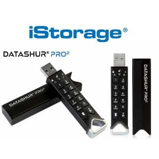 iStorage - datAshur Pro2 4GB - USB 3.2 - AES-XTS 256-bit full disk hardware encryption - 3.7V Li-Polymer rechargeable battery - 130.3MB/s read, 116.5 MB/S write