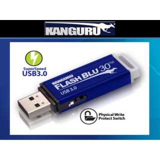 Kanguru - 16GB Kanguru FlashBlu30 (USB 3.0 mit physischem Schreibschutz), Farbe Blau
