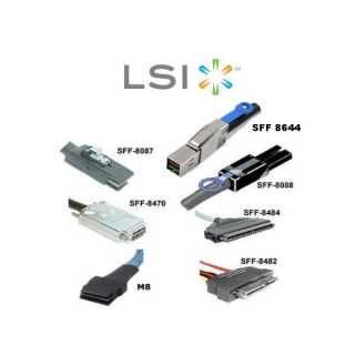 LSI - CBL-RA8087-08M - Right Angle - All Sidebands Removed - 0.8m length