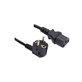 Stromkabel - Europa CEE 7/7 auf C13 - 1mm² - 3m CEE 7/7 90°/IEC 60320-C13 - VDE - schwarz