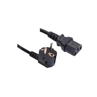 Stromkabel - Europa CEE 7/7 auf C13 - 1mm² - 3m CEE 7/7 90°/IEC 60320-C13 - VDE - schwarz