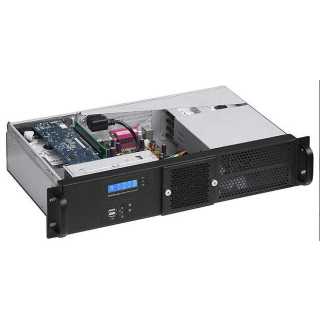 19 Zoll ATX-Industriegehäuse 2HE, ohne Netzteil, für PS/2 Netzteil 2x 5.25" ODD (max. 160mm) 2x 3.5" HDD (vibrationsgedämpft) und 4x 2.5" HDD/SSD