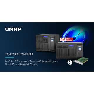 QNAP - TVS-h1288X-W1250-16G - NAS-Server - 12 Schächte - SATA 6Gb/sRAID 0 1 5 6 10 50 JBOD 5 Hot Spare 6 Hot Spare 60 10-Hot-Spare RAID TP RAM 16 GB Gigabit Ethernet / 2.5 Gigabit Ethernet / 10 Gigabit Ethernet iSCSI Support