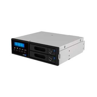 RAIDON - iR2022 - Int. RAID, 2x2,5" SATA zu 1xSATA, 5,25", RAID 0,1, SATA III 6Gbit/s - black