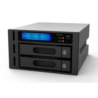 RAIDON - iR2622 - Internal RAID, 2x 3,5" SATA HDD to SATA, Raid 0,1  SATA III 6 Gbit/s - black