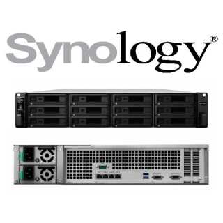 Synology - RS3618XS - NAS-Server - 12 Schächte - Rack - einbaufähig - SATA 6Gb/s - RAID 0, 1, 5, 6, 10, JBOD, RAID F1 - RAM 8 GB - Gigabit Ethernet - iSCSI - 2U - - 0,1,5,6,10,F1,JBOD - BTRFS,FAT,HFS+,NTFS,ext3,ext4