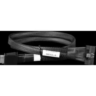 ICY DOCK - MB302L-B - MCIO 8i 74 pin SFF-TA-1016 to 2 x OCulink 42 pin 4i SFF-8611 Cable, PCIe 4.0, 0.5M