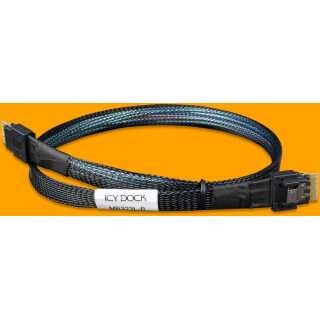 ICY DOCK - MB323L-B - SlimSAS 4i 38 pin SFF-8654 to SlimSAS 4i 38 pin SFF-8654 Cable, PCIe 4.0, 0.5M