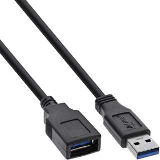 InLine - USB 3.0 Kabel, A Stecker / Buchse, schwarz, 3m