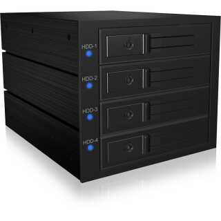 ICY BOX - IB-574SSK-12G - Backplane, 4x SAS/SATA 3,5" HDD in 3x 5,25", trägerlos, EasySwap