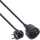 InLine - Strom-Verlängerung Schutzkontakt Stecker gewinkelt / Buchse, schwarz, 5m