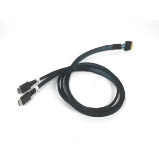 SlimSAS 8i S FF-8654 to 2 X Oculink 4i Cable Tri-Mode - 1 Meter