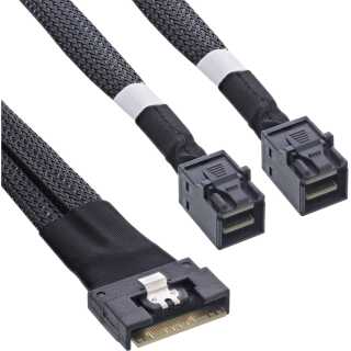 InLine - Slim SAS Kabel, SFF-8654 8i zu 2x SFF-8643, 1m