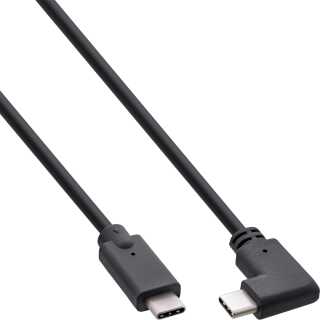 InLine - USB 3.2 Gen.2 Kabel, USB-C Stecker/Stecker gewinkelt, schwarz, 2m
