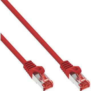 InLine - Patchkabel, S/FTP (PiMf), Cat.6, 250MHz, halogenfrei, Kupfer, rot, 15m