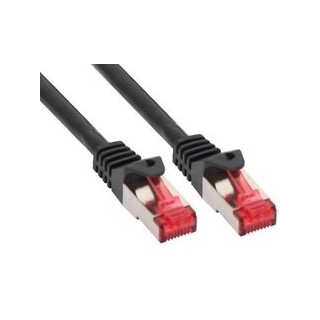 InLine - Patchkabel, S/FTP (PiMf), Cat.6, 250MHz, halogenfrei, Kupfer, schwarz, 15m