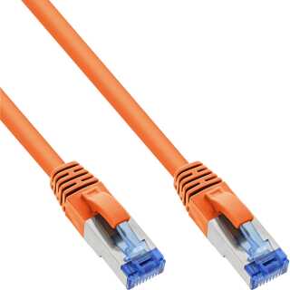 InLine - Patchkabel, S/FTP (PiMf), Cat.6A, 500MHz, halogenfrei, Kupfer, orange, 1,5m