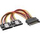 InLine - SATA Strom-Y-Kabel, SATA Buchse an 2x SATA...