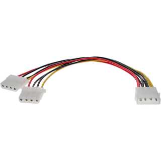 InLine - Strom Y-Kabel intern, 1x 5,25" an 2x 5,25", 0,20m
