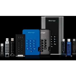 iStorage - diskAshur³ - Festplatte - verschlüsselt - 2 TB - extern (tragbar) USB 3.2 Gen 1 256-bit AES-CBC 256-bit AES-XTS AES-ECB Diamantschwarz TAA-konform