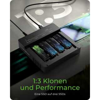 ICY BOX - IB-4013MCL-C4 - 4 fach Clone und DockingStation für M.2 NVME SSDs, USB 4.0 Host 40 Gbit/s