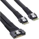 InLine - Slim SAS Kabel, SFF-8654 8i zu 2x SFF-8654 4i, 1m