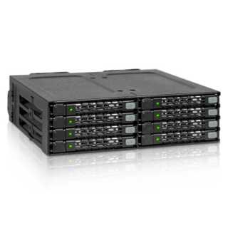 ICY DOCK - ToughArmor - MB998V4P-B - 8-Bay U.2/U.3 NVMe SSD PCIe 4.0 Wechselrahmen-Gehäuse für einen 5,25"-Laufwerksschacht (4 x SlimSAS 8i SFF-8654)
