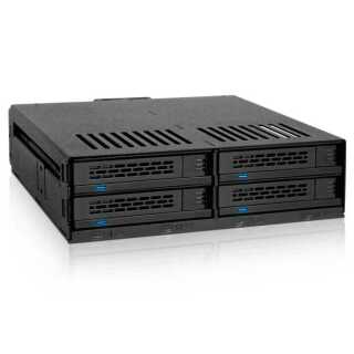 ICY DOCK - MB324SP-1B - ExpressCage - 4x 2.5" SATA/SAS in 1x 5.25" bay mobile rack screwless trays black