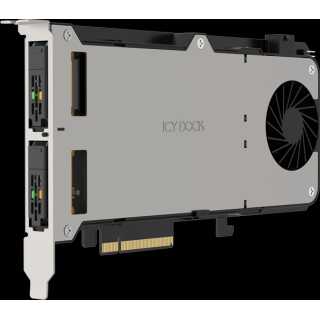 ICY DOCK - ToughArmor - 8x PCIe 5.0 NVMe EDSFF E1.S SSD to 4x MCIO 8i Removable SSD Mobile Rack for 5.25" Bay Black