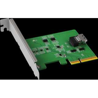 ICY DOCK - EXLink - MB408A4 - SlimSAS 4i (SFF-8654) zu PCIe 4.0 x4 Adapterkarte mit Redriver