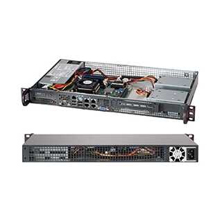 Supermicro - SuperChassis CSE-505-203B (Black) - Rack-Montage 1U - Mini-ITXnicht Hot-Swap-fähig 200 Watt Schwarz
