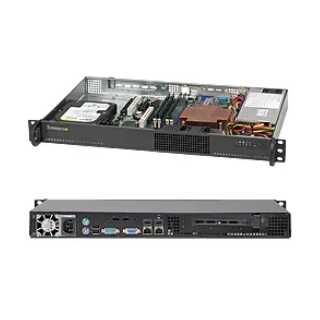 Supermicro - SuperChassis 510-203B (Black) - Rack-Montage 1U - micro ATX 200 Watt Schwarz