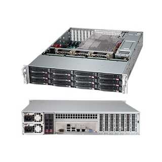 Supermicro - SuperChassis 826BAC12-R1K23LPB - Rack-Montage - 2U enhanced E-ATX SATA/SAS/PCI Express Hot-Swap 1200 Watt Schwarz