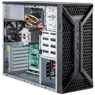 Supermicro - SuperWorkstation 531A-IL - Midtower - keine CPU RAM 0 GB keine HDD keine Grafiken 1GbE 10GbE kein Betriebssystem Monitor: keiner Schwarz