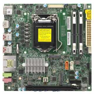Supermicro - Motherboard X12SCV-LVDS - Mini-ITX - LGA1200-Sockel - W480E Chipsatz - USB 3.2 Gen 2 - 2 x Gigabit LAN - Onboard-Grafik (CPU erforderlich)