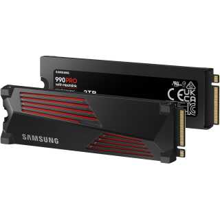 Samsung - 990 PRO MZ-V9P4T0CW - SSD - verschlüsselt - 4 TB - intern - M.2 2280 - PCIe 4.0 x4 (NVMe)  256-Bit-AES TCG Opal Encryption 2.0 integrierter Kühlkörper