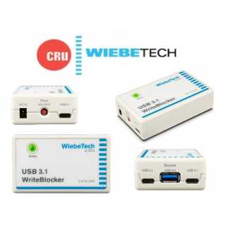 Wiebetech - USB 3.1 WriteBlocker - Schreibgeschützter Zugriff auf 3x USB 3.1 / 3.0 / 2.0-Speichergeräte gleichzeitig - busfähig -  US-, UK-, EU- und AUS Stecker