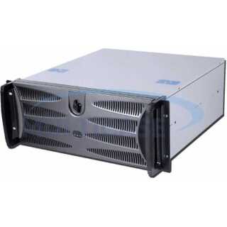 19 Zoll Industriegehäuse 4HE ohne Netzteil, 450 mm Einbautiefe, E-ATX, 3x 5,25", 7x 3,5", PS2/mini-red., Front-Tür