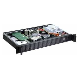 19 Zoll Mini-ITX-Industriegehäuse 1HE ohne Netzteil, 250mm Einbautiefe, mITX,  FlexATX 1x 3,5 Zoll oder 2x 2,5", Riser Karte optional
