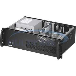 19 Zoll Industriegehäuse 3HE, ohne Netzteil, sehr kurz 300 mm Einabautiefe,  Low Profile, 380mm,  ATX, 2x ODD, 2x HDD, PS2, Front-/Rear-Access, Wandmontage möglich