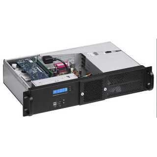 19 Zoll ATX-Industriegehäuse 2HE, ohne Netzteil, für PS/2 Netzteil 250mm Einbautiefe, mITX, 2x ODD, 2x HDD, 4x SSD, FlexATX, Lüftersteuerung