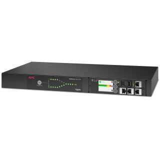 APC - NetShelter - Automatisches Netzumschaltgerät (Rack - einbaufähig) AC 207-253 V 3700 VA 1-phasig Ethernet 10/100/1000 USB Ausgangsanschlüsse: 9 1U 2.44 m Schnur Schwarz
