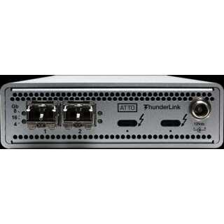 ATTO - ThunderLink Dual 40Gb to Dual 32Gb Fibre Channel Thunderbolt 3 Adapter, LC SFP+ and IEC C-13 power cord included