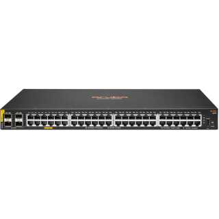 HPE - Aruba 6000 48G Class4 PoE 4SFP 370W Switch - Switch - managed - 48 x 10/100/1000 (PoE+) + 4 x Gigabit SFP Seite-zu-Seite-Luftstrom an Rack montierbar PoE (370 W)