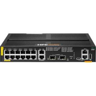 HPE - Aruba 6200F 12G Class4 PoE 2G/2SFP+ 139W Switch - Switch - L3 - managed - 12 x 10/100/1000 (PoE+) + 2 x 100/1000 (Uplink) + 2 x 1 Gigabit / 10 Gigabit SFP+ an Rack montierbar PoE+ (139 W)