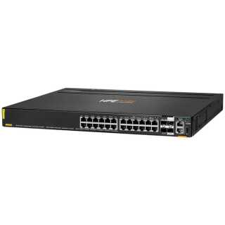 HPE - Aruba 6200M 24G Class4 PoE 4SFP+ - Switch - L3 - managed - 24 x 10/100/1000 (PoE+) + 4 x 1 Gigabit / 10 Gigabit SFP+ (Uplink / Stacking) Front und Seite zu Hinterseite an Rack montierbar PoE+ (740 W)