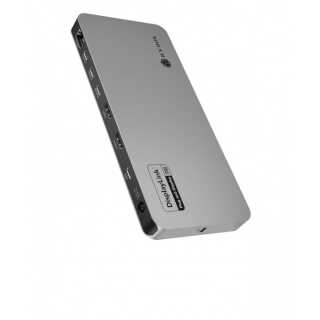 ICY BOX - IB-DK7402-C31 - 12-in-1 Notebook DockingStation, 5x Videoausgang, 140 W PD, DL7400 Chip - anthr./black