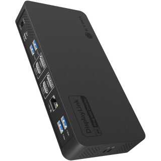 ICY BOX - IB-DK2255AC - 11-in-1 Notebook DockingStation, DL6950 Chip, 2x Video (2x DP/HDMI® 4K@60 Hz), 96 W PD zum Host, Gigabit LAN, Host C+A 10 Gbps black